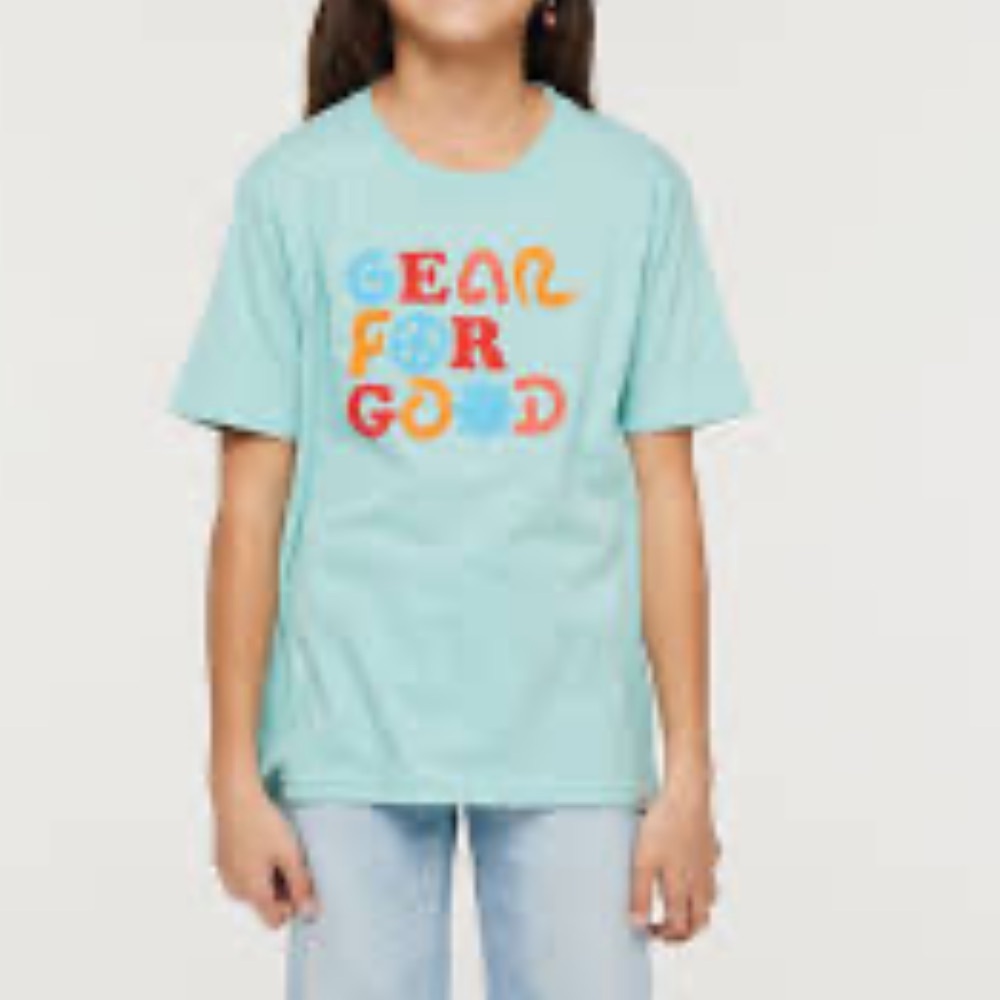 Cotopaxi Sea Glass Gear For Good Cotton T-Shirt Kids Unisex Large NWT